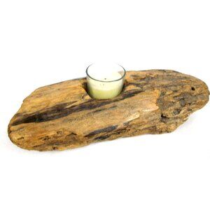 Natural Unique Wooden Candle Holder from Driftwood